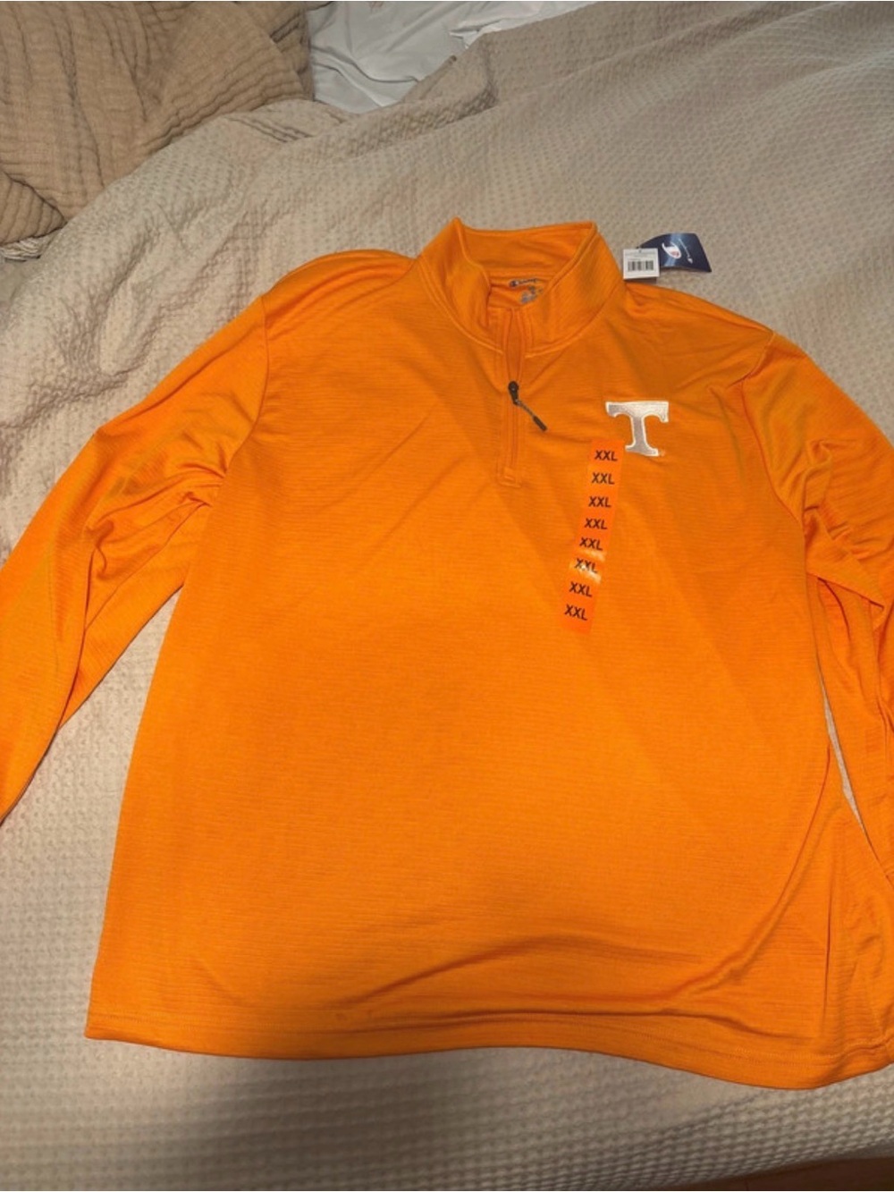 Champion Tennessee Men's Orange Quarter-Zip Pullover with power T Logo
